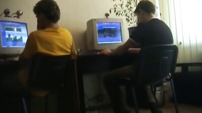 Gay Porn - The Guy Played in the Computer and Masturbated