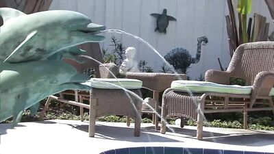 Bareback Poolside Cock Sucking with Big Dick Neighbor Boy!