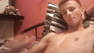 Hot white twink jerks and cums on cam: Amature Cum Shots Solo