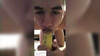 Sucking Banana with Cute Latino Boys!