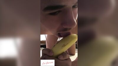 Sucking Banana with Cute Latino Boys!