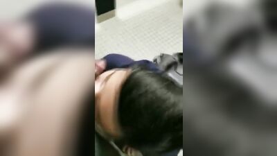 Asian Boy Sucks BBC in Public Restroom!