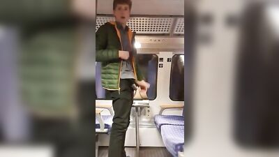 Boys Gay Porn Fun on the Train - Blond Big Cocks