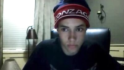 Masturbating with his cap