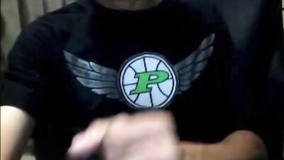 Masturbating with his cap