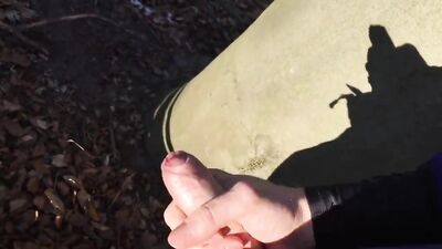 Wanking in the woods