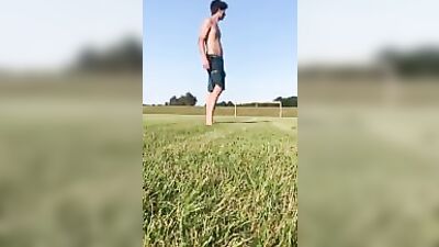 In the Middle of the Lawn: Big Cocks Public Outside Solo!