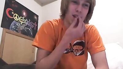 Blond Fingering His Ass Gets Intense Cum Shots with Amature Boys