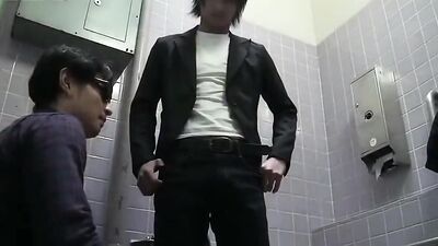 Japanese Takumi Blowjob: Restroom Cumshots Delight!