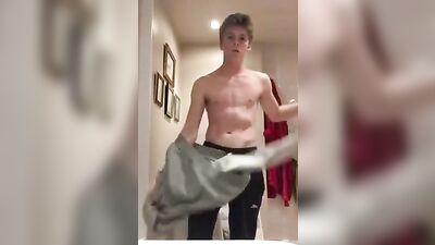 Sexy Amateur Strips in the Bathroom - Smooth Hottie!