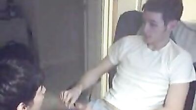 Young stud gives his friend an explosive blowjob!