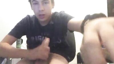 Young Jock Jerks & Sucks Cum in Webcam Show