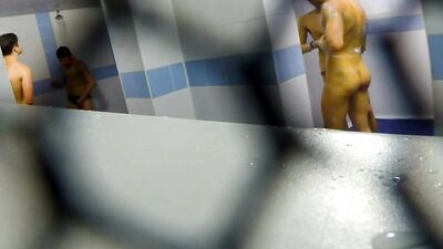 Gangbang in Public Showers - Two Hot Boys Get Naughty!