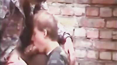 Behind the Woodshed: Vintage Bareback Blond Action