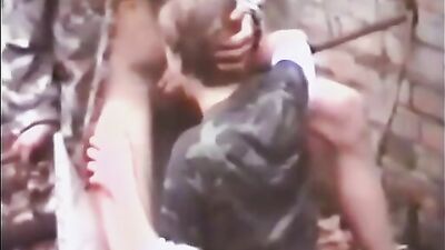 Behind the Woodshed: Vintage Bareback Blond Action