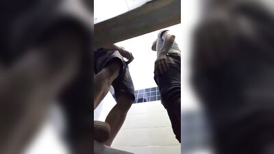 Buddies Bathroom Bondage and Blowjobs!