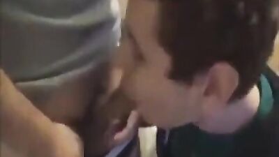 Gay Threesome Swallowing: Teen Blows Friends!