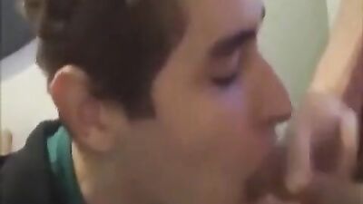 Gay Threesome Swallowing: Teen Blows Friends!