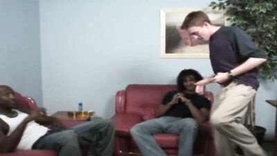 Deep Throat Delight: Cute White Boy Gets Double BBC Inserts