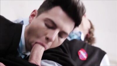 Boy Caught Jerking Off in Classroom - Bareback Action