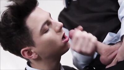 Boy Caught Jerking Off in Classroom - Bareback Action