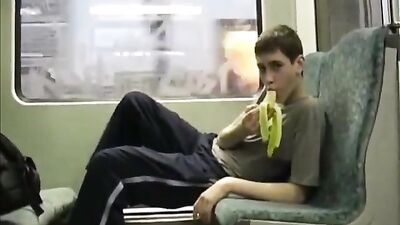 Gay Porn Banana Boy Cum Shots on Train