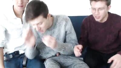 Three Horny Boys - Action Amateur Handjobs