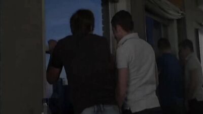 Gay Threesome Bareback Twink Sex Video: Working Hard on the Tube