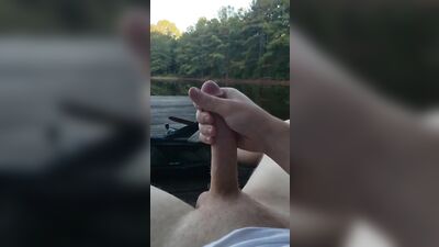 Golden Fishing Break! Teens Cumming on the Lake for Gay Porn