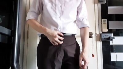 Gay Porn: Uniformed Teen Masturbation (Teen wanking in his school uniform)