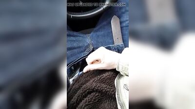 Twink cumming in the car messy boy