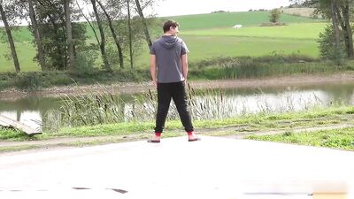 Sexy Boys in Shorts - Outdoor Bareback Handjob Excitement!