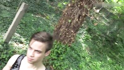 Forest Fuck Fest - Young Gay Porn Star Gets Barebacked!