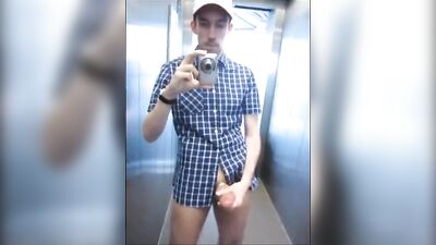 Gangbang Elevator: Hardcore Jerkoff in Public!