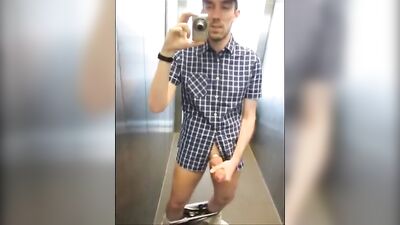 Gangbang Elevator: Hardcore Jerkoff in Public!