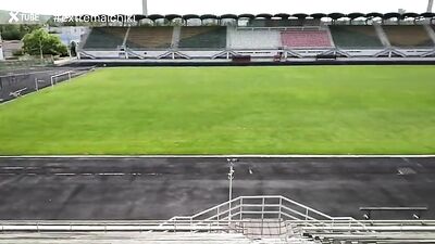 Baseball Stadium Slim Jerk Twink Porn: Public Outside Sexy Adventure