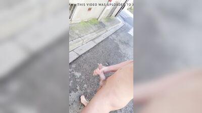 Cumming naked on the street