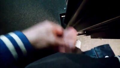 Pubic library wank and cumshot