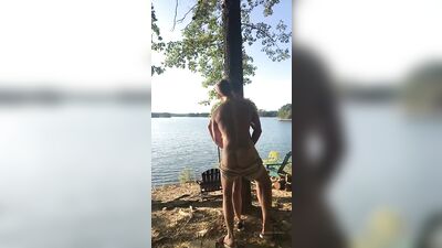 Frat Guys Bareback by the lake