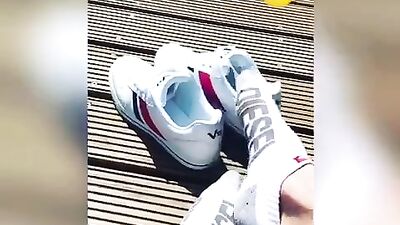 Teen boy feet shoes socks dirty