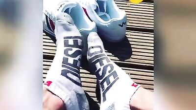 Teen boy feet shoes socks dirty