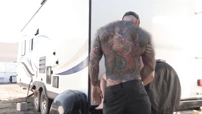 Hung tatted dad breeds the boy