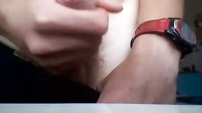 Close up teen cumshot