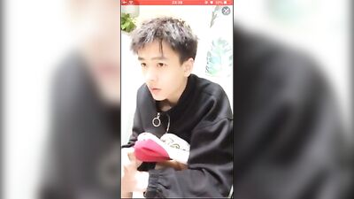 A103. Two young Asian boys having fun on cam