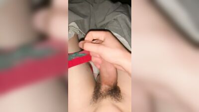 Teen playing with himself in bed