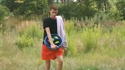 Boy Shaves and Quickly Cums