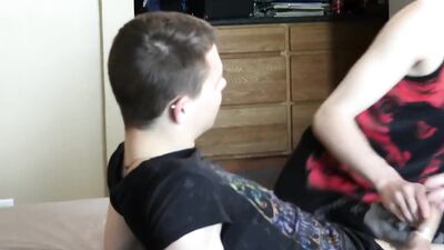 Heart-pounding action with massive cocks and steamy handjobs! A103. Very hot couple.