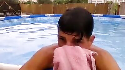 Gangbang in the Pool with Big Cocks and Handjobs!