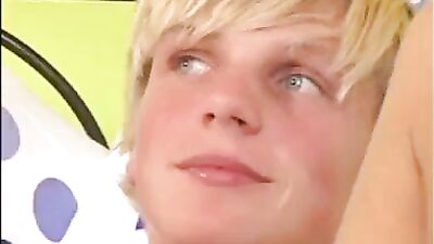 Blond Cutie Gets Photo Shoot Handjob and Cum!