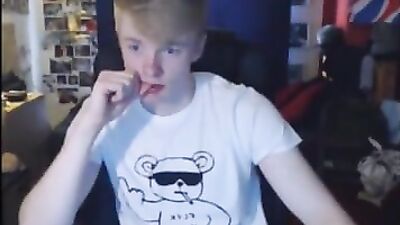 Young Twink Fills Up His Hungry Hole with Blonde Boys Amateur Ass Play!